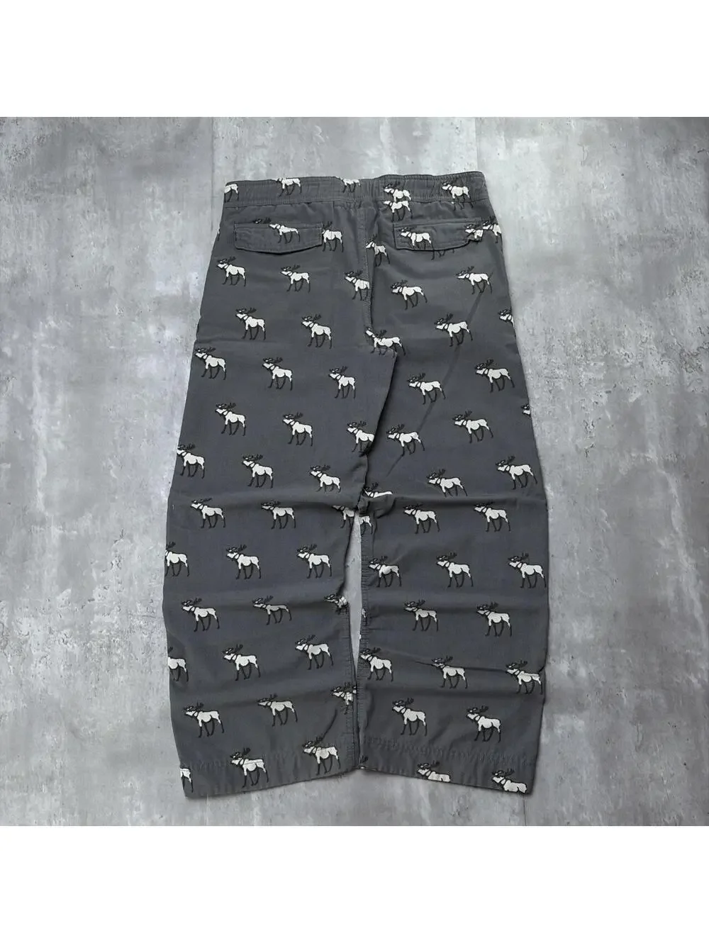 Y2K Grey Abercrombie & Fitch Grunge Baggy Skater Pajama Pants